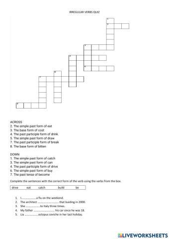 Irregular verbs quiz