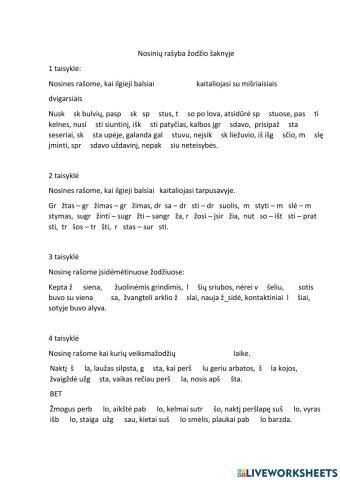 Nosinės šaknyje. Patikrinimas