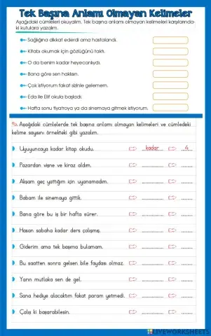 Türkçe-Tek Başına Anlamı Olmayan Kelimeler