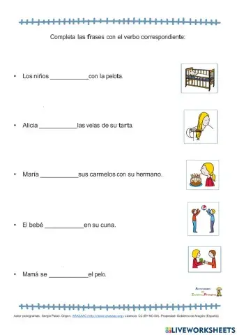 Verbos con Pictogramas