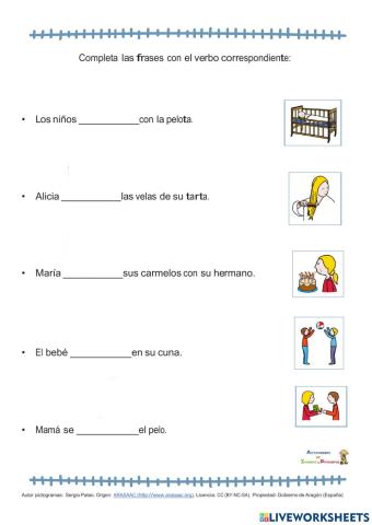 Verbos con Pictogramas