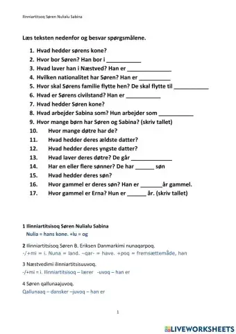 Personlig information - Grønlandsk