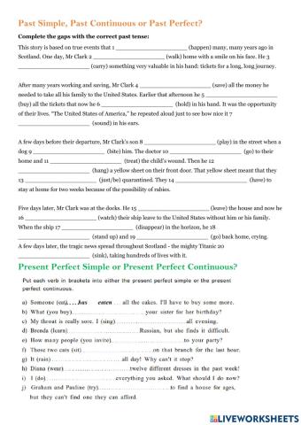 Revision past tenses