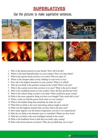 25 questions on superlatives