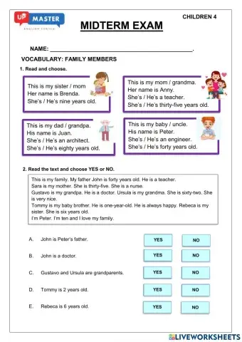 Midterm exam children 4