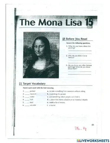 TN2 - Unit 8 - Mona Lisa