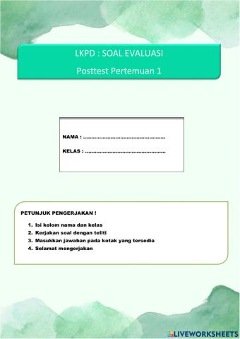 Soal post test