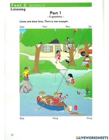 Movers 7- Test 2- Listening