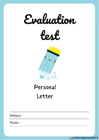 Personal Letter evaluation test