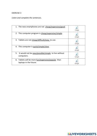 IE0, Unit 10, Listening and Speaking, Exercise 3