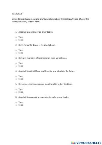 IE0, Unit 10, Listening and Speaking, Exercise 5