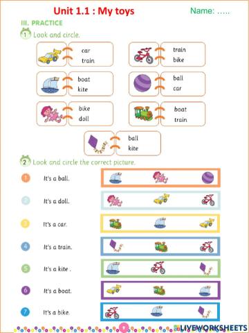 Grade 2 unit 1.1 my toys
