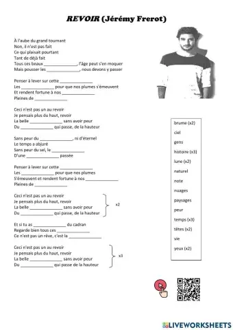 Chanson: -REVOIR- (Jérémy Frerot)