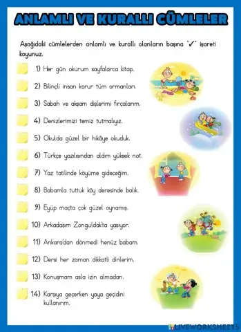 Türkçe-Anlamlı Ve Kurallı Cümleler