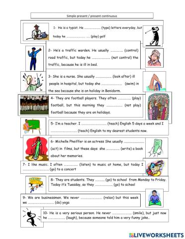 Present Continuous and Present Simple