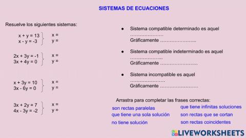 Sistemas de ecuaciones