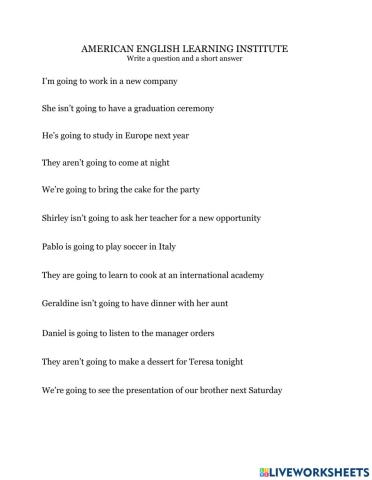 27 Future Tense - Going to