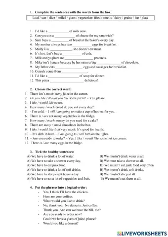 Form 6. Test 5. Food 1