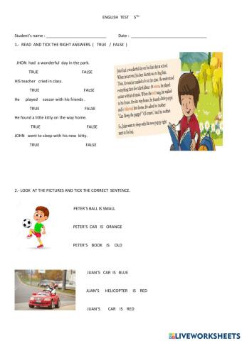 English Test 5th