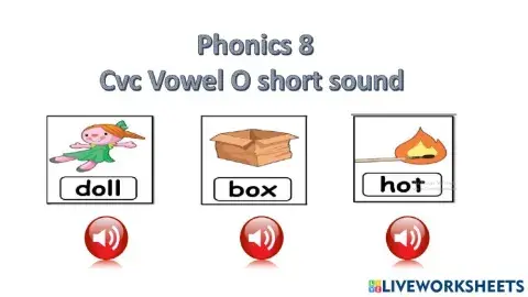 Cvc vowel o short sound