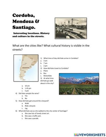 South America Cordoba to Santiago