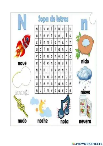 Sopa de letras N