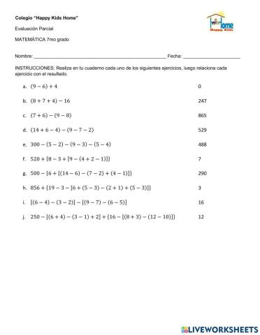 Suma y resta con signos de agrupación