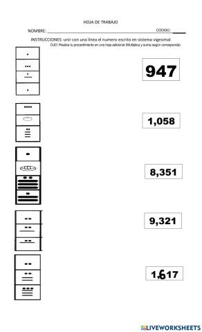Números mayas a sistema vigesimal