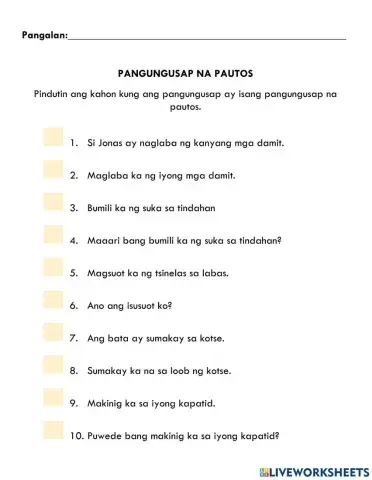 Pangungusap na Pautos