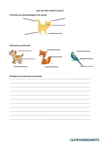Jeux de mots 2 unité 3 leçon 2