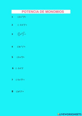 Potencia de monomios