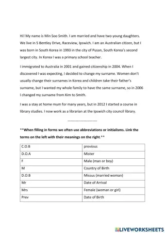 Min Soo talks about her life