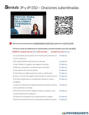 Localiza las subordinadas adjetivas y sus nexos