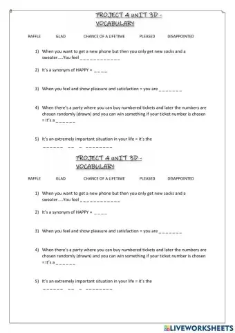 Project 4 unit 3 D vocabulary