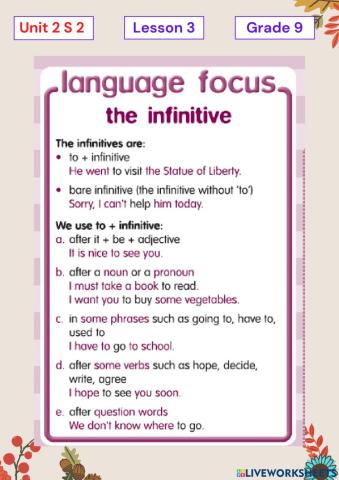 Unit 2 Lesson 3 G 9 S 2 ( SB P. 16 )