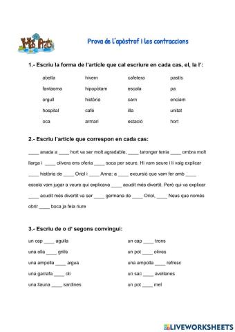 Apòstrof i contraccions