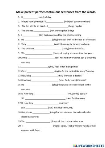 Present Perfect Continuous