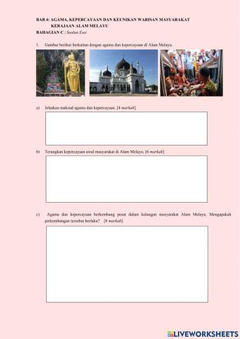 Bab 4: Agama, Kepercayaan dan Keunikan Warisan masyarakat Kerajaan Alam Melayu
