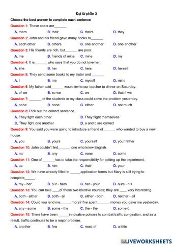 Đại từ phần 3