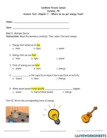 Chapter 7: Where does energy come from