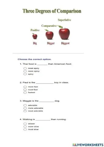 Choosing the Correct Degree of Adjective Part