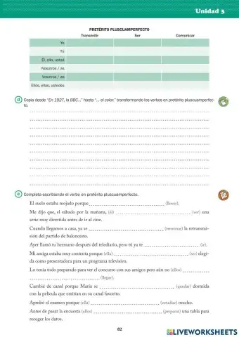 Gramática: Pretérito pluscuamperfecto