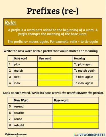 Prefixes (re-)