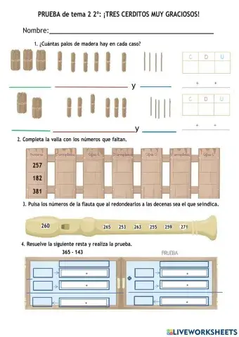 Ficha de trabajo de matemáticas
