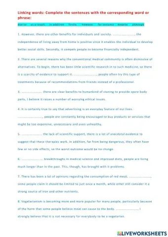 Linking words (Essay)