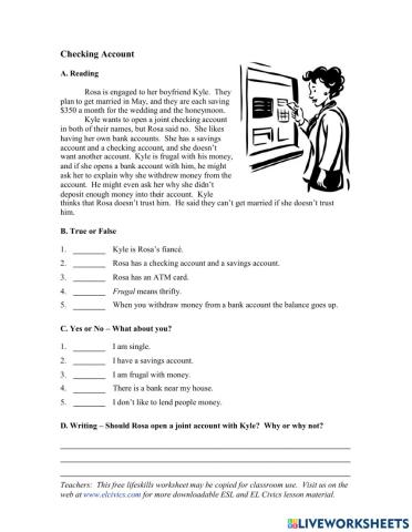 Reading about Checking account