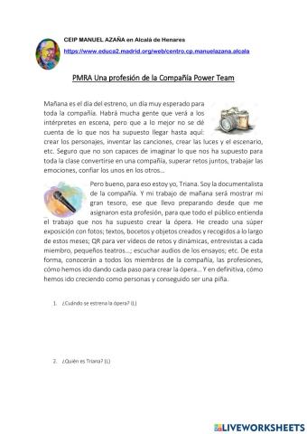 Una profesión de la Compañía de Ópera