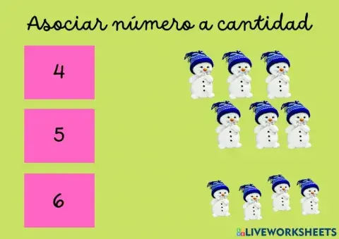 Asociación nº a cantidad