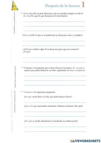 Comprensión lectora - Cuando Óscar se escapó de la cárcel