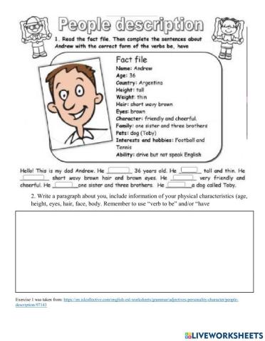 Assignment 1 Describing people